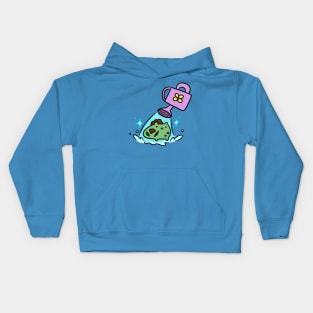 Dirty Frog Getting a Shower Kids Hoodie